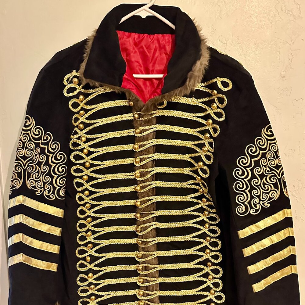 Napoleonic Hussar Military Uniform Tunic Pelisse Jimi Hendrix Jacket Large
